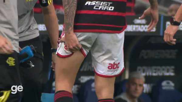 Novo vídeo mostra detalhes da lesão de Pedro e do corte na coxa do atacante do Flamengo durante partida contra o Bolívar no Maracanã