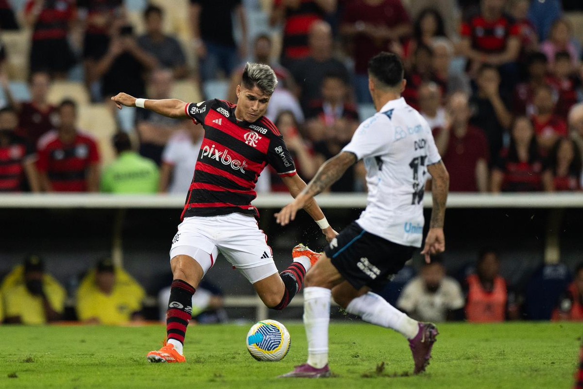 Luiz Araújo se destaca com dois gols, Flamengo vence Grêmio e reassume liderança do Brasileirão