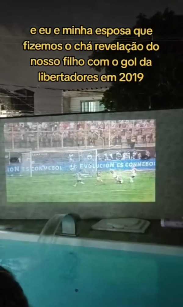 Torcedor do Flamengo organiza chá revelação com gol do título da Libertadores de 2019; confira