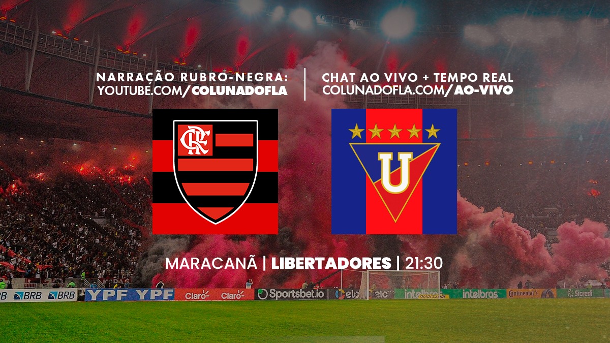 Jogo do Flamengo x LDU (EQU) acontece às 21h30 (horário de Brasília) desta quinta-feira (15)