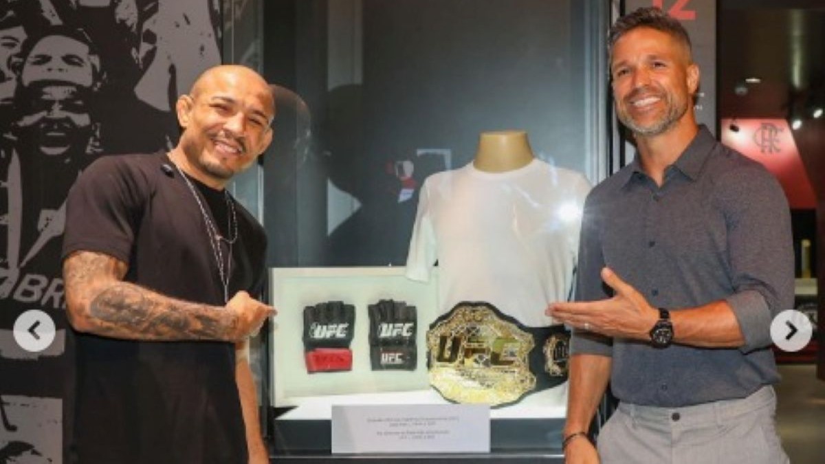 José Aldo Júnior, que anunciou aposentadoria neste mês, recebeu homenagem do Flamengo